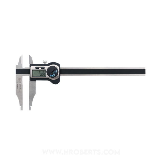 Tesa 00530431 Digital Caliper with Nib Style Jaws and Knife Edge External Jaws, Range 0-200mm / 0-8", Resolution 0.01mm / 0.0005"