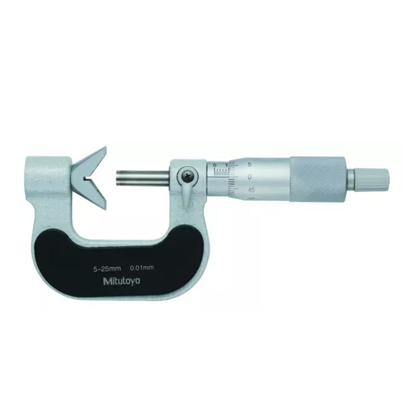 Mitutoyo 114-121 Five Flute V-Anvil Micrometer, Range 5-25mm, Graduation 0.01mm