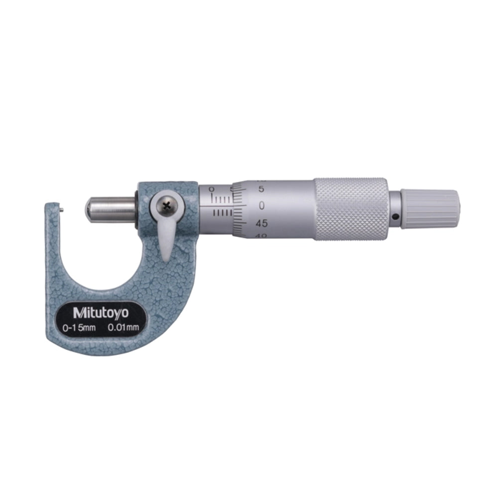 Mitutoyo 115-201 Spherical Anvil and Spindle Tube Micrometer, Range 0-15mm, Graduation 0.01mm