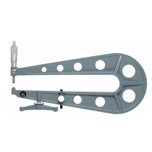 Mitutoyo 118-103 Sheet Metal Micrometer, Range 0-25mm, Graduation 0.01mm, Throat Depth 300mm, Anvil Flat, Spindle Flat
