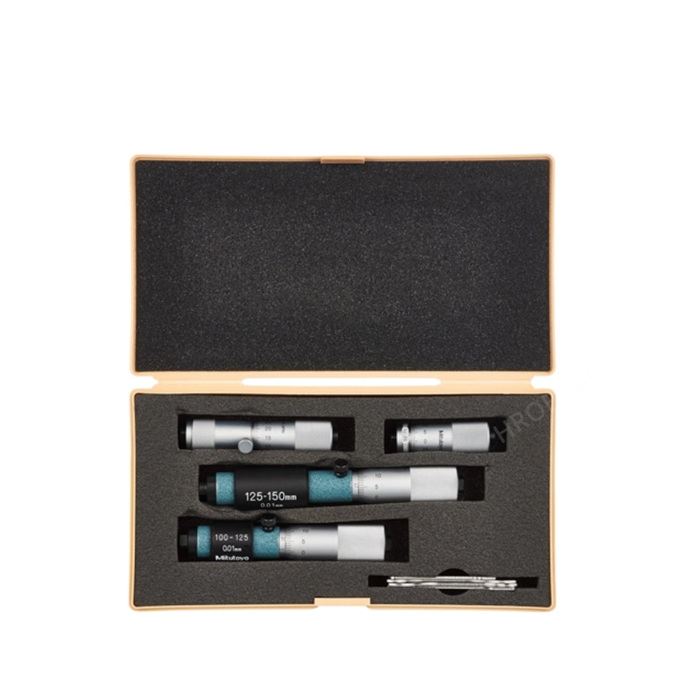 Mitutoyo 133-901 Tubular Inside Micrometer Set, Range 50-150mm, Graduation 0.01mm