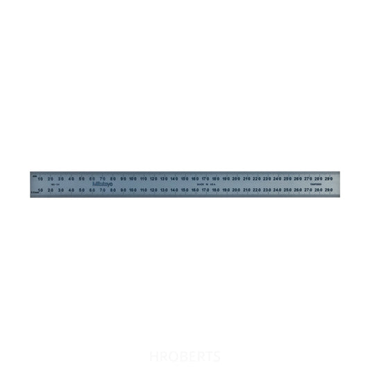 Mitutoyo 182-131 - 300mm Steel Rule Rigid, Range 300mm, Graduation 1mm, 0.5mm ( On Both Faces )
