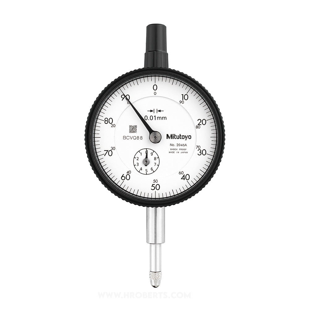 Mitutoyo 2046A Dial Indicator, Graduation 0.01mm, Range 10mm, Scale 0-100, Bezel Diameter 57mm