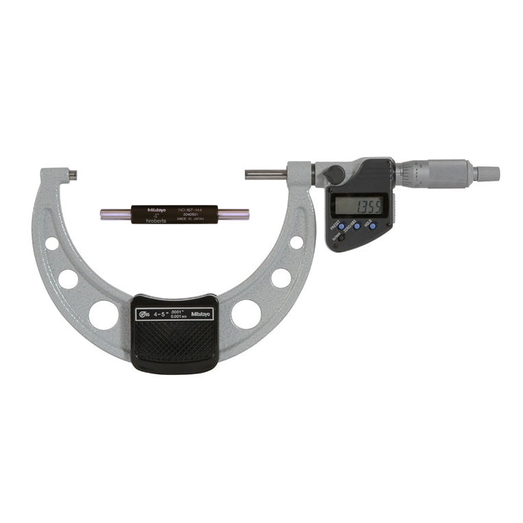 Mitutoyo 293-350-30 Digimatic Digital Micrometer, Range 4-5" / 101.6-127mm, Resolution 0.0001" / 0.001mm, IP65, with SPC Data Output