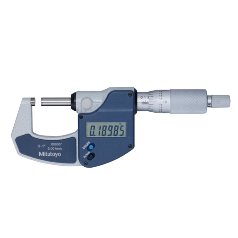 Mitutoyo 293-831-30 Digital Micrometer, Range 0-1" / 0-25.4mm, Resolution 0.00005" / 0.001mm
