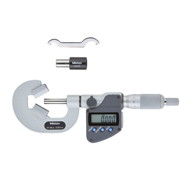 Mitutoyo 314-352-30 Digimatic Digital V-Anvil Micrometer, Range 0.4-1" / 10.16-25.4mm with SPC Data Output