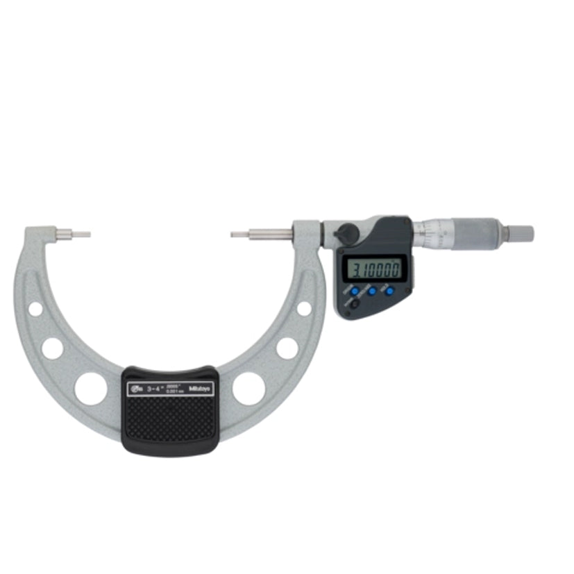 Mitutoyo 331-354-30 Digimatic Digital Spline Micrometer, Range 3-4" / 76.2-101.6mm, Resolution 0.00005" / 0.001mm, IP65, with SPC Data Output