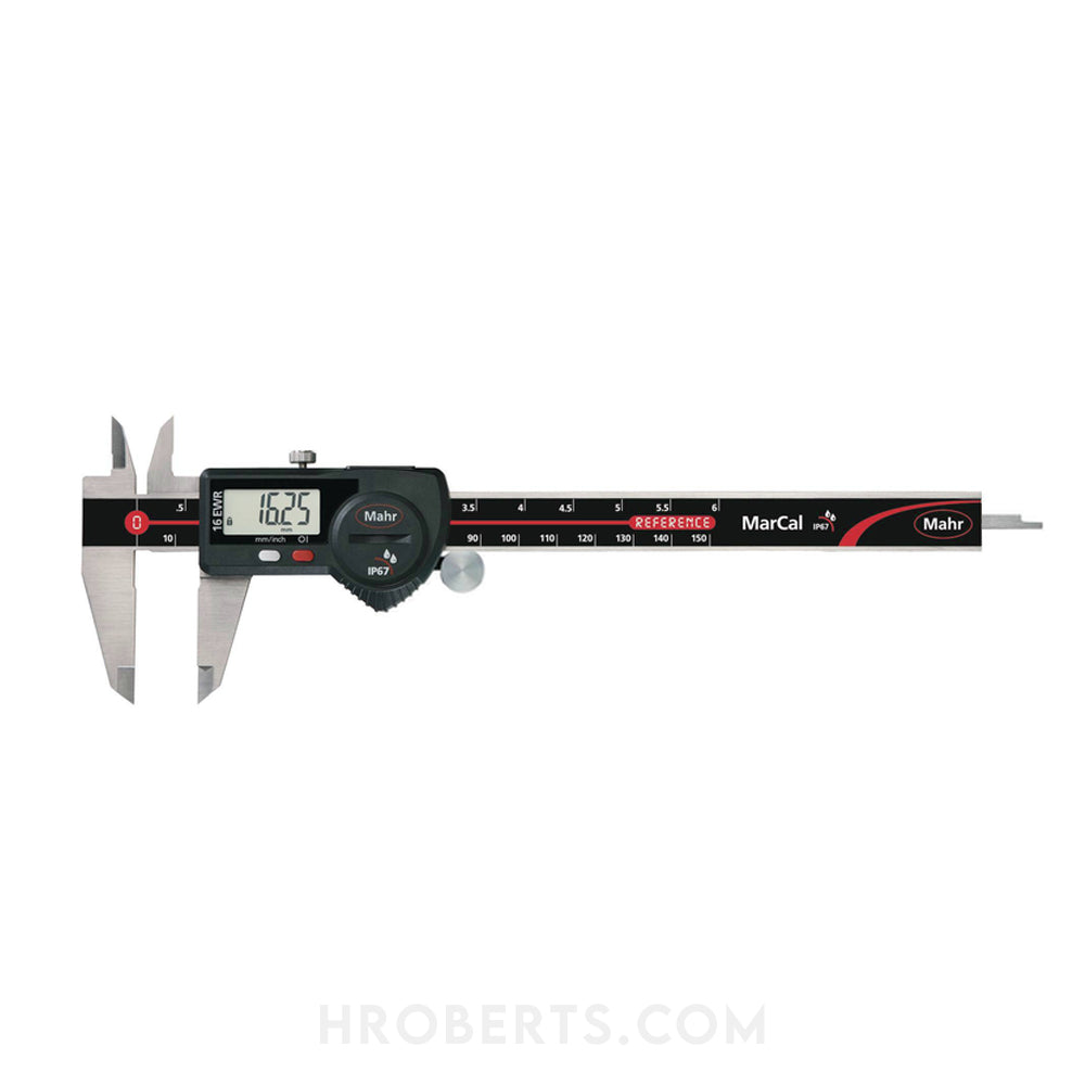 Mahr 4103067 16 EWR IP67 Digital Caliper with Data Output 0-150mm/6", Rectangle Depth Rod, With Thumb Wheel