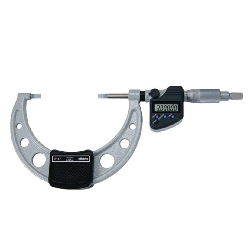 Mitutoyo 422-333-30 Digimatic Digital Blade Micrometer, Range 3-4" / 76.2 - 101.6mm, Resolution 0.00005" / 0.001mm with SPC Data Output, Non-Rotating Spindle
