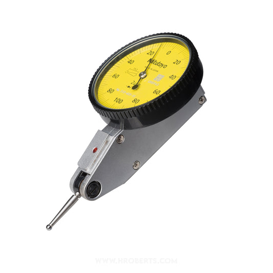 Mitutoyo 513-405-10E Lever Dial Indicator Horizontal Type, Graduation 0.002mm, Range 0.2mm, Scale 0-100-0, Stylus Length 15.2mm, Bezel Diameter 40mm