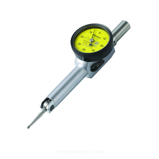 Mitutoyo 513-517-10T Lever Dial Indicator Pocket Type, Graduation 0.01mm, Range 0.8mm, Scale 0-40-0, Stylus Length 17.4mm, Bezel Diameter 29.2mm