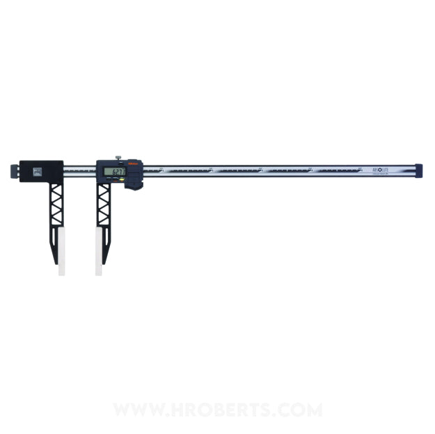 Mitutoyo 552-163-10 Digimatic Digital Coolant Proof Carbon Fiber Caliper, Range 0-1500mm / 0-60" ( Inside 25.5-1525.4mm / 1.004-61" ), Resolution 0.01mm / 0.0005", with Long Jaws, Absolute System, IP66 and SPC Data Output,