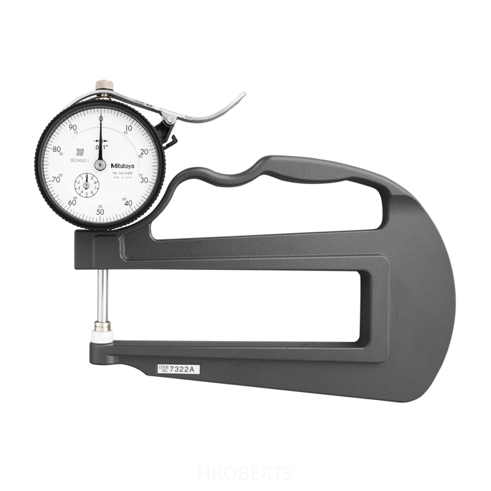 Mitutoyo 7322A Dial Thickness Gauge, Range 0-1", Graduation 0.001"