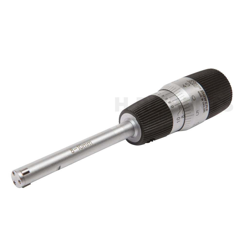 Bowers MXTA8M Analogue Bore Gauge, Range 8-10mm, Graduation 0.002mm, 3-Point Contact, Supplied with Setting Ring and Ukas Certificate