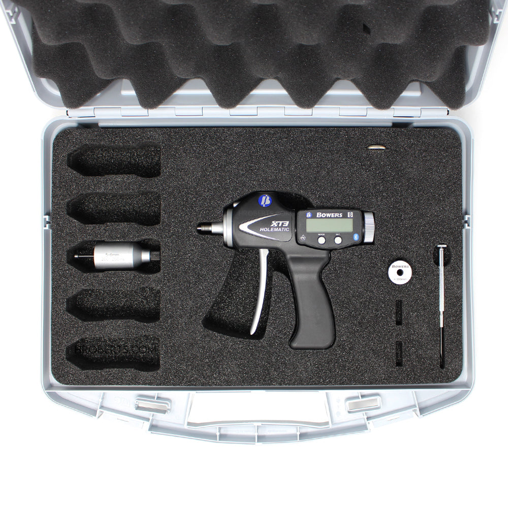 Bowers XTH5M-BT Digital Pistol Grip Bore Gauge, Range 5-6mm, Resolution 0.001mm, 2-Point Contact with Bluetooth, Supplied with Setting Ring and Ukas Certificate