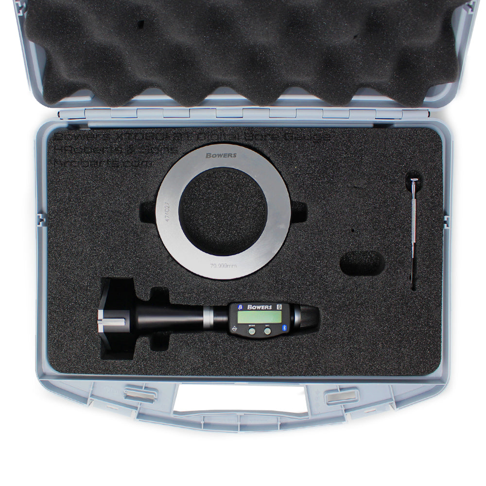 Bowers XTD80I-BT Digital Bore Gauge, Range 3.1/4-4", Resolution 0.00005", 3-Point Contact with Bluetooth, Supplied with Setting Ring and Ukas Certificate