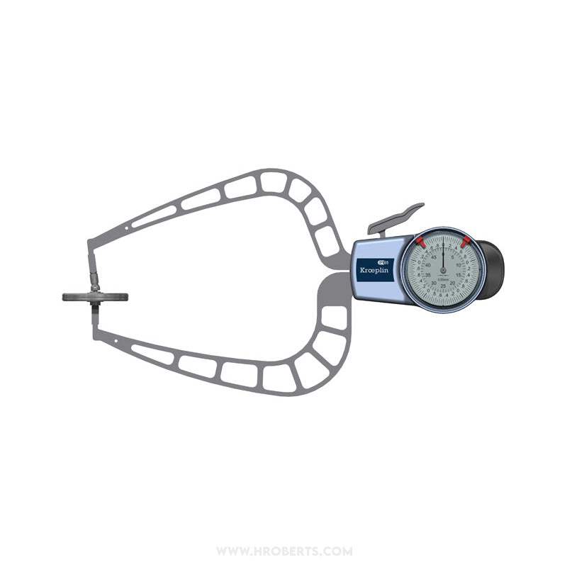 Kroeplin D450T Digital External Caliper Gauge, Range 0-50mm, Graduation 0.05mm, Measuring Depth 167mm, Measuring Contact Flat 50mm, IP65 Protection