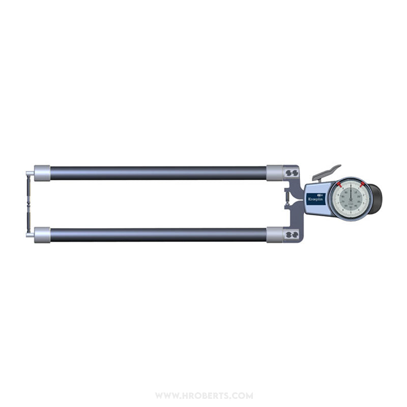 Kroeplin D8100 External Dial Caliper Gauge, Range 0-100mm, Graduation 0.1mm, Measuring Depth 375mm, Measuring Contact Ball 5mm Diameter, IP65 Protection