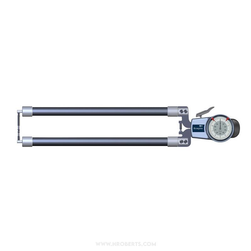 Kroeplin D8R100 External Caliper Gauge, Range 0-100mm, Graduation 0.1mm, Measuring Depth 382mm, Measuring Contact Ball 5mm Diameter, IP65 Protection