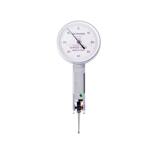 Girod GT 1252 R Lever Dial Indicator Horizontal Type, Graduation 0.01mm, Range 0.8mm, Stylus Length 12mm, Bezel Diameter 27.4mm