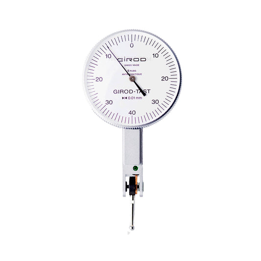 Girod GT 1452 R Lever Dial Indicator Horizontal Type, Graduation 0.01mm, Range 0.8mm, Stylus Length 12mm, Bezel Diameter 37mm