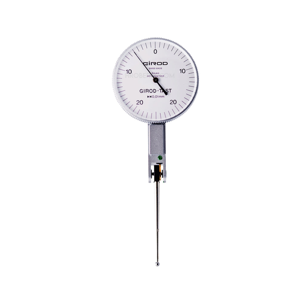 Girod GT 1454 R Lever Dial Indicator Horizontal Type, Graduation 0.01mm, Range 0.5mm, Stylus Length 36mm, Bezel Diameter 37mm