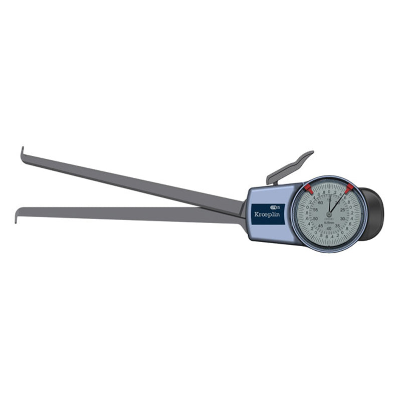 Kroeplin H415 Internal Caliper Gauge, Range 15-65mm, Graduation 0.05mm, Measuring Depth 188mm, Measuring Contact Ball 1.5mm Diameter, IP65 Protection