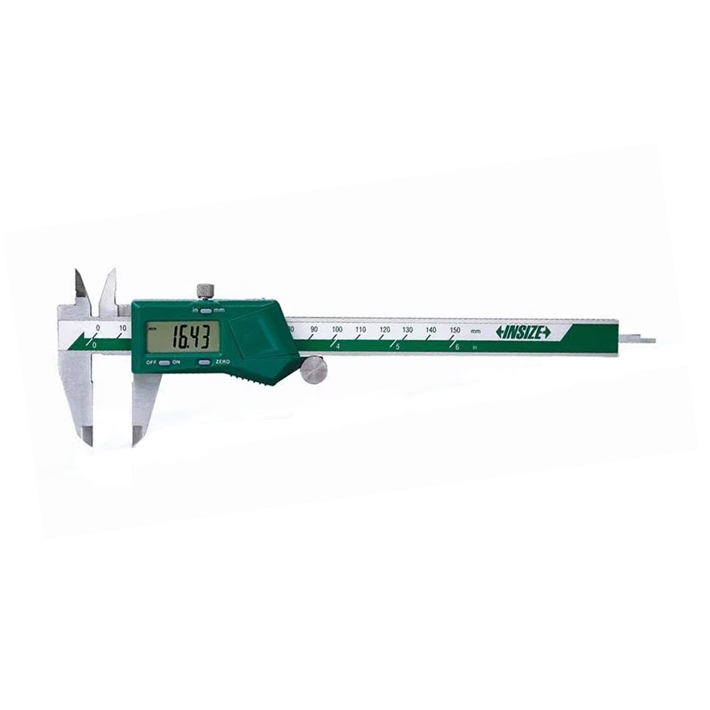 Insize 1108-150 Digital Caliper 0-150mm / 0-6" Digital Caliper Standard Model with Thumb Roller - 1108 Series