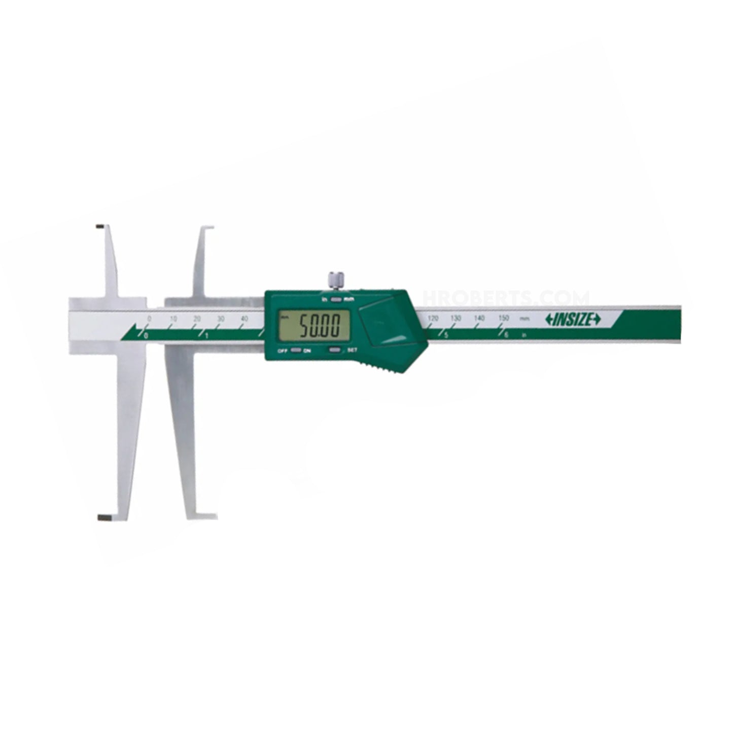 Insize 1176-150 Digital Caliper Inside Groove Type, Range (Lower Jaw) 17-150mm / 0.7-6", Range (Upper Jaw) 9-150mm / 0.35-6", Resolution 0.01mm / 0.0005"