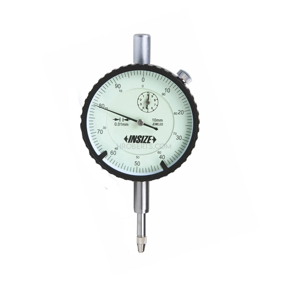 Insize 2308-10FA Dial Indicator, Graduation 0.01mm, Range 10mm, Scale 0-100, Bezel Diameter 58mm, Flat Back