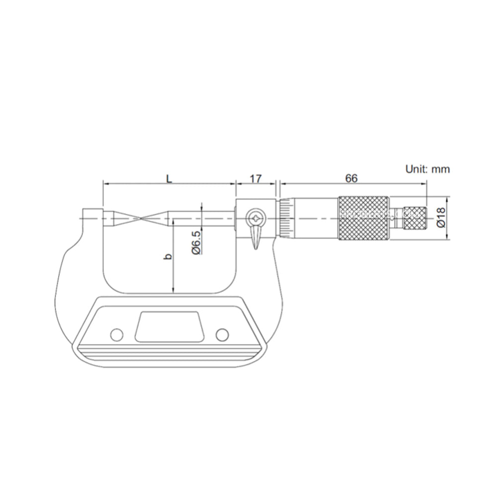 Insize 3230-50A Point Micrometer, Range 25-50mm, Graduation 0.01mm