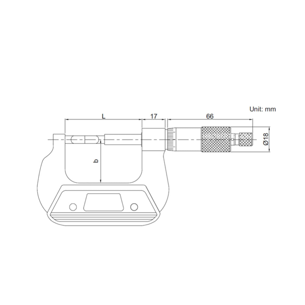 Insize 3232-50A Blade Micrometer, Range 25-50mm, Graduation 0.01mm (Type A = 0.75mm Blade)