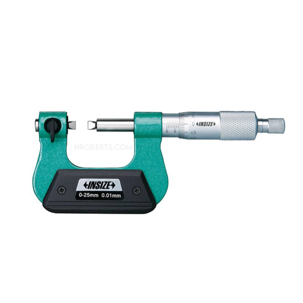 Insize 3281-25A Screw Thread Micrometer, Range 0-25mm, Graduation 0.01mm