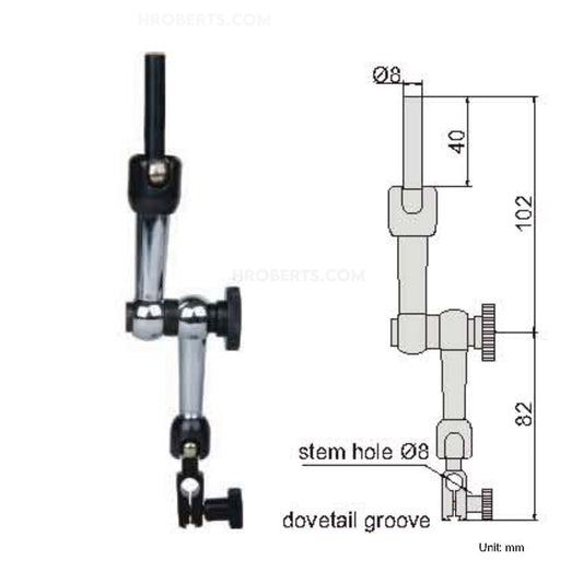 Insize 6295-1A Dial Test Indicator Centering Holder Stem Diameter 8mm