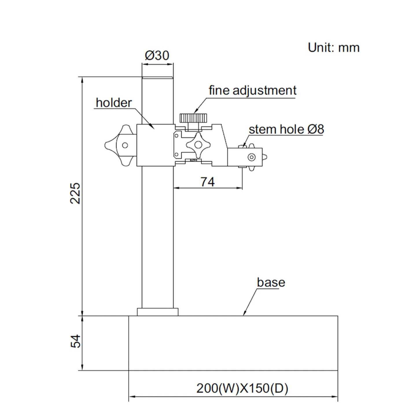 Insize 6866-150 Granite Comparator Stand, Column Travel 0-150mm