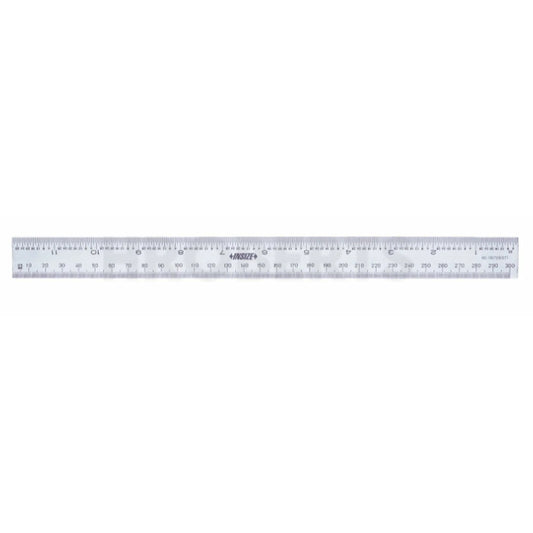 Insize 7113-300A - 300mm Steel Rule Rigid, Range 12" / 300mm, Graduation 1/32", 1/64", 1mm, 0.5mm