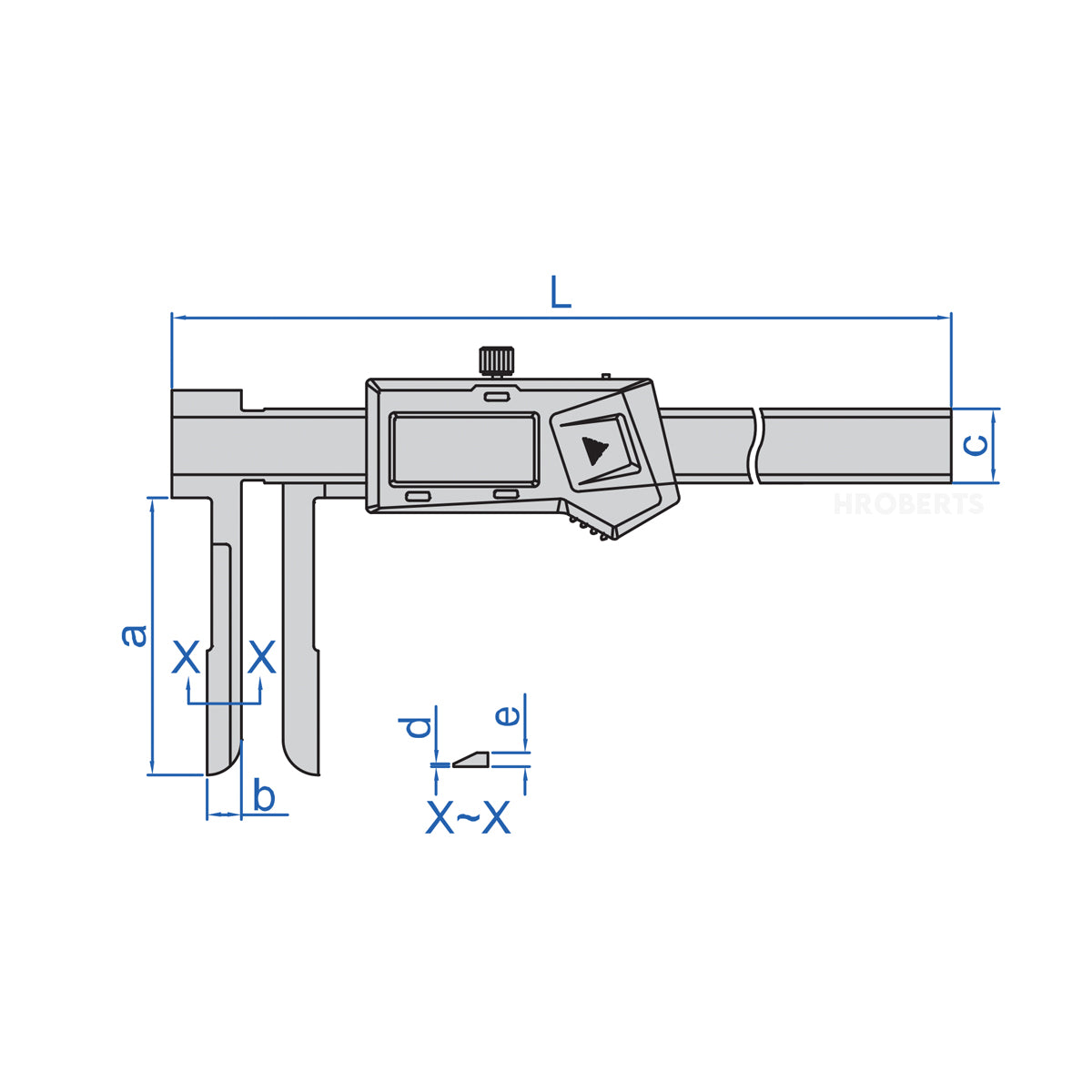 Insize 1123-200A Digital Caliper 20-200mm / 0.8-8" Digital Caliper Knife Edge Inside Type