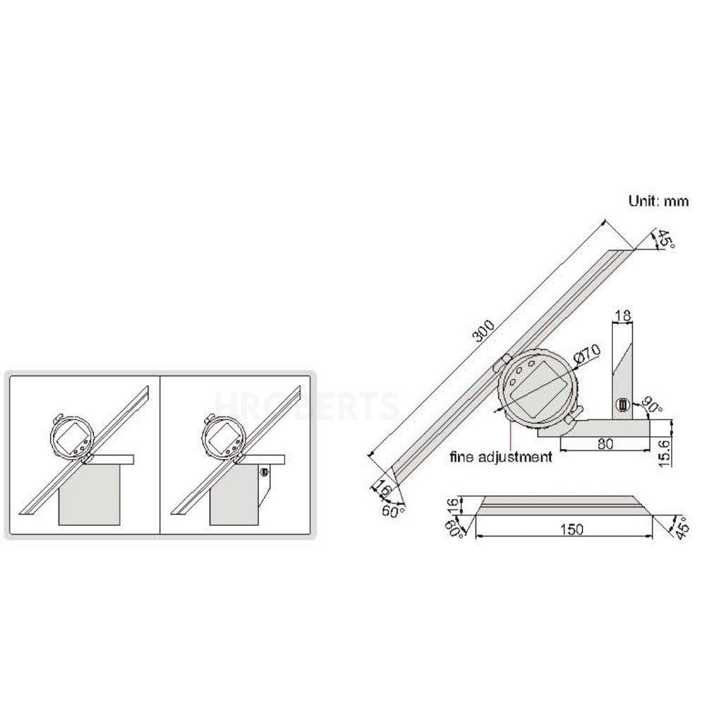 Insize 2172-360A - 0-360 Degree Digital Protractor - 10"/0.005 Degree Graduation