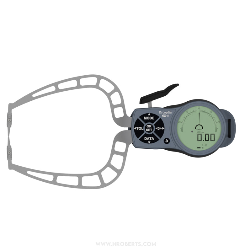Kroeplin K330S Digital External Caliper Gauge, Range 0-30mm, Resolution 0.001, 0.002, 0.005, 0.01, 0.02, 0.05mm, Measuring Depth 116mm, Measuring Contact Chisel R 0.75mm, IP67 Protection, Metric / Imperial Switchable