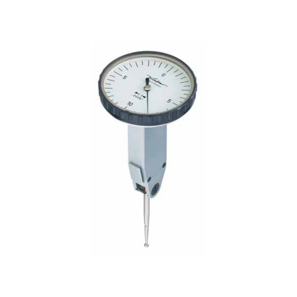 Kafer K 45 Z Dial Test Indicator, Graduation 0.0005", Range 0.020", Scale 0-10-0, Stylus Length 1.429", Bezel Diameter 1 1/4"