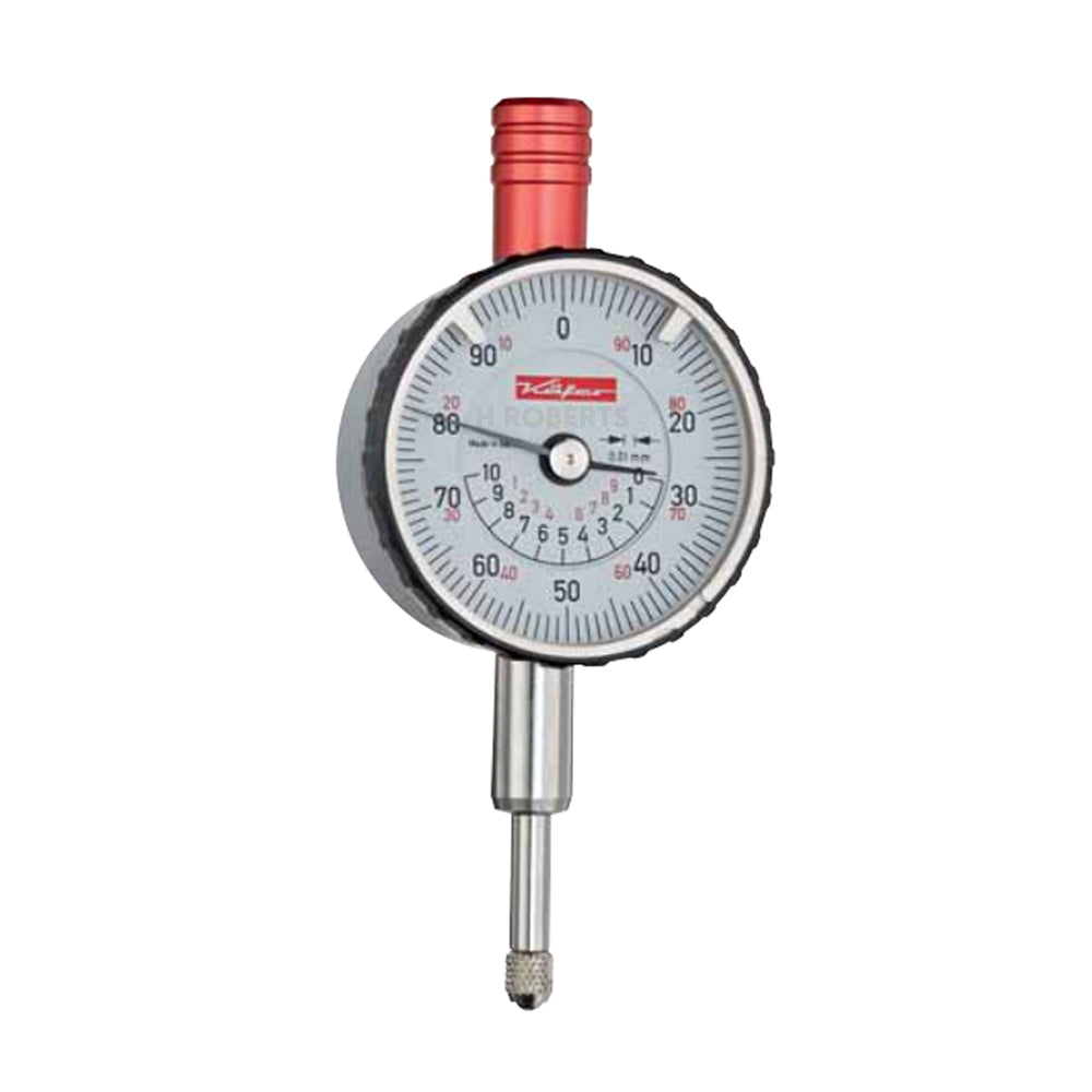 Kafer KM 4/10 TK-100 Dial Indicator, Graduation 0.01mm, Range 10mm, Scale 0-100, Bezel Diameter 40mm