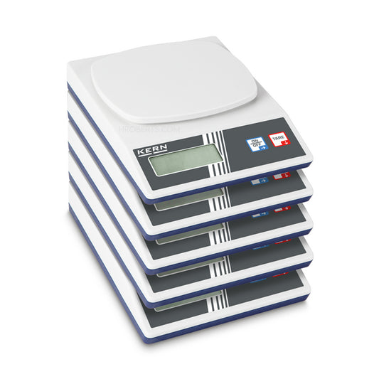 Kern EFS 5000-1S05 Pack of 5 Stackable Teaching Scales, Max Weighing Capacity 5200g, Resolution 1g