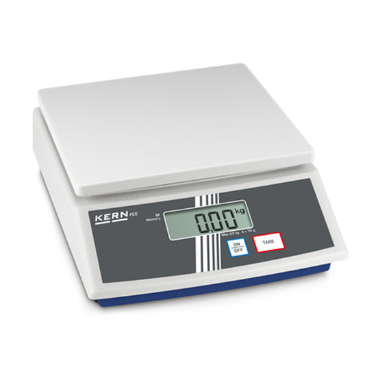 Kern FCE 30K10N Entry-Level Bench Scales, Max Weighing Capacity 30kg, Resolution 10g, Plastic Weighing Surface