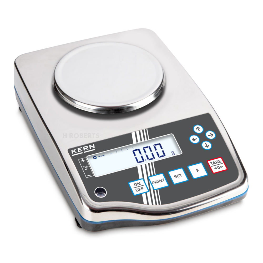 Kern PWS 800-2 High-resolution precision balance made of stainless steel with IP protection, Max Weighing Capacity 820g, Resolution 0.01g