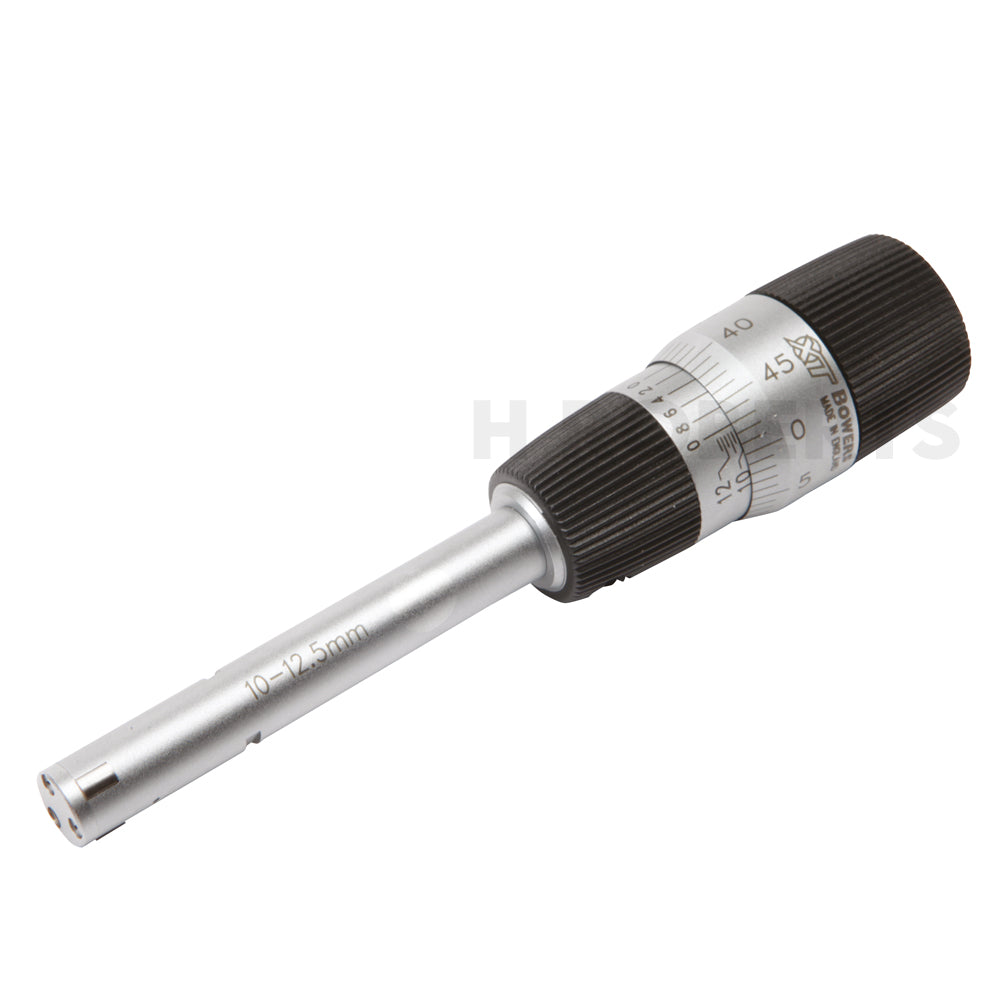 Bowers MXTA10M Analogue Bore Gauge, Range 10-12.5mm, Graduation 0.002mm, 3-Point Contact, Supplied with Setting Ring and Ukas Certificate
