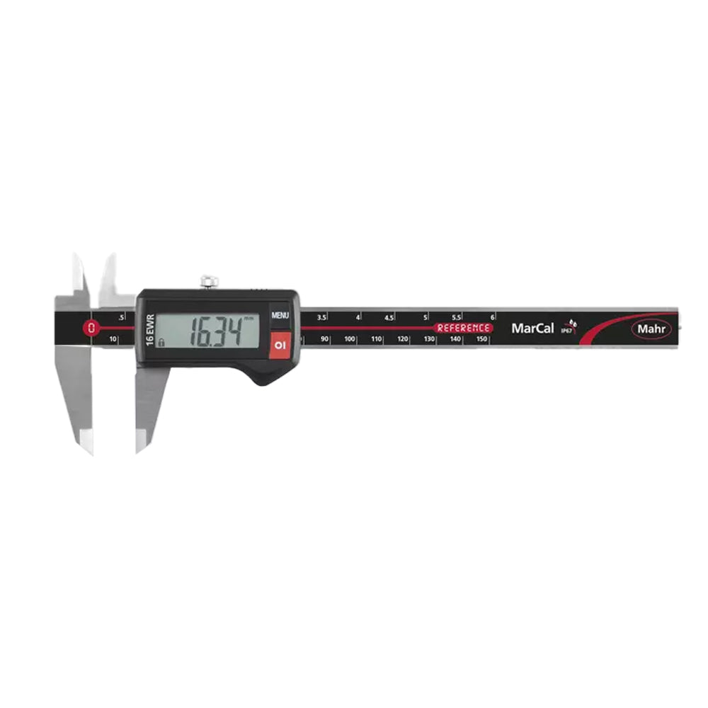 Mahr 4103302 16 EWR Digital Caliper IP67, 0-150mm/6", Square Depth Rod