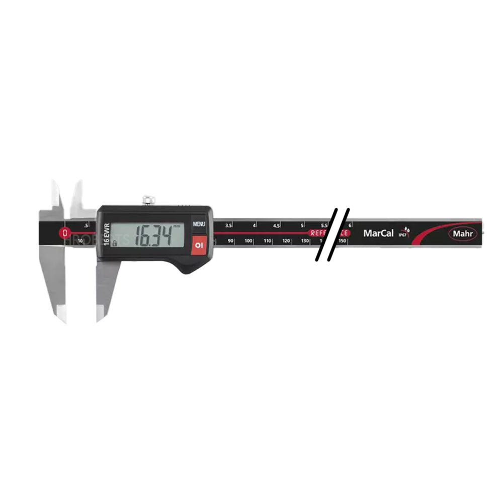 Mahr 4103304 16 EWR Digital Caliper IP67 0-200mm/8", Square Depth Rod