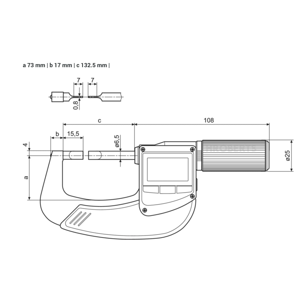 Mahr 4157144 Micromar 40 EWRi-S Digital Blade Micrometer, IP65, Range 75-100mm / 3-4", Graduation 0.001mm / 0.00005", With intergrated Wireless Data Output