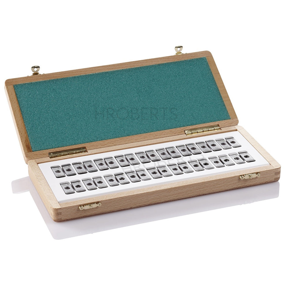 Martin + Tschopp Three Wire Unit Set, 0.17mm to 3.200mm Wire Dia, 18 Pairs, Support Spindle Dia 6.35mm