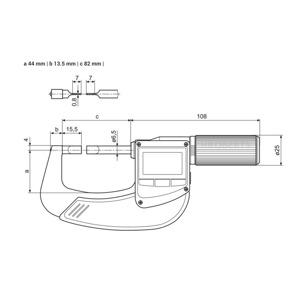 Mahr 4157142 Micromar 40 EWRi-S Digital Blade Micrometer, IP65, Range 25-50mm / 1-2", Graduation 0.001mm / 0.00005", With intergrated Wireless Data Output